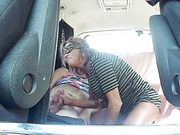 Slut wife is blindfolded and convinced to fuck a stranger in car