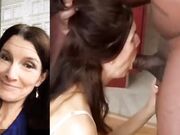 Slutty middle-aged cougar caught on camera having screw with black dude and nubile stud